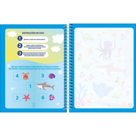 Foto ilustrativa Livro Mágico para Pintura com Água - Fundo do Mar
