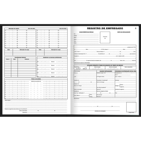 Foto ilustrativa Livro Registro de Empregados Capa Dura - 50 Folhas