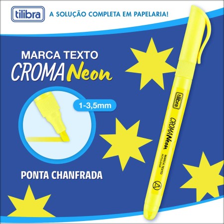 Foto ilustrativa Marca Texto Croma Amarelo Neon
