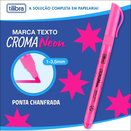 Foto ilustrativa Marca Texto Croma Rosa Neon