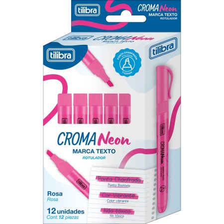 Foto ilustrativa Marca Texto Croma Rosa Neon