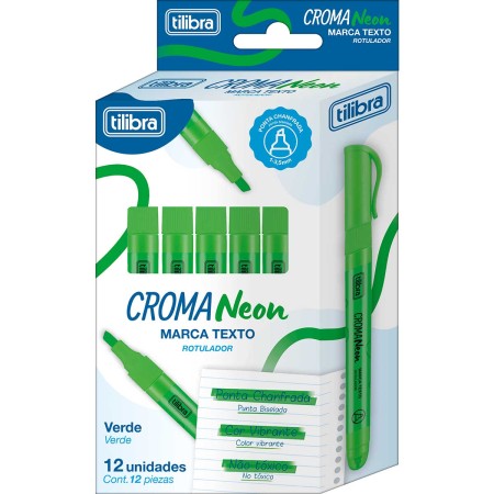 Foto ilustrativa Marca Texto Croma Verde Neon