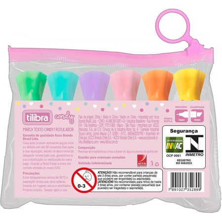 Foto ilustrativa Marca Texto Mini Candy - Blister com 6 unidades