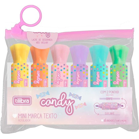 Foto ilustrativa Marca Texto Mini Candy - Blister com 6 unidades