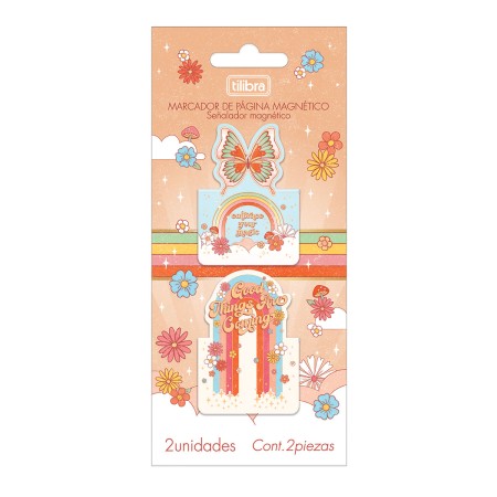 Foto ilustrativa Marcador de Página Magnético Flowers com 2 Unidades
