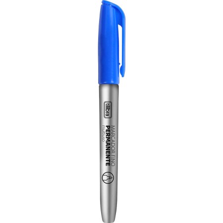Foto ilustrativa Marcador Permanente Fino EverMark Azul