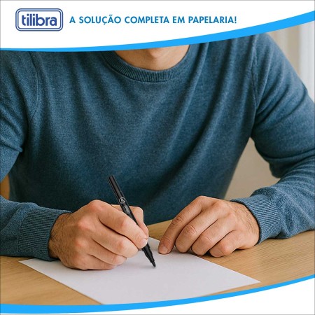 Foto ilustrativa Marcador Permanente Ponta Dupla EverMark Preto