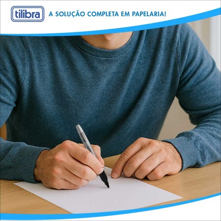 Foto ilustrativa Marcador Permanente Ponta Fina EverMark Preto