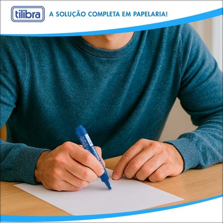 Foto ilustrativa Marcador Permanente Recarregável EverMark Azul