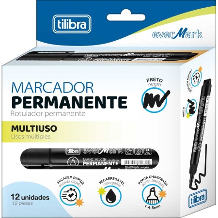 Foto ilustrativa Marcador Permanente Recarregável EverMark Preto