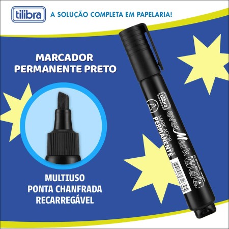 Foto ilustrativa Marcador Permanente Recarregável EverMark Preto