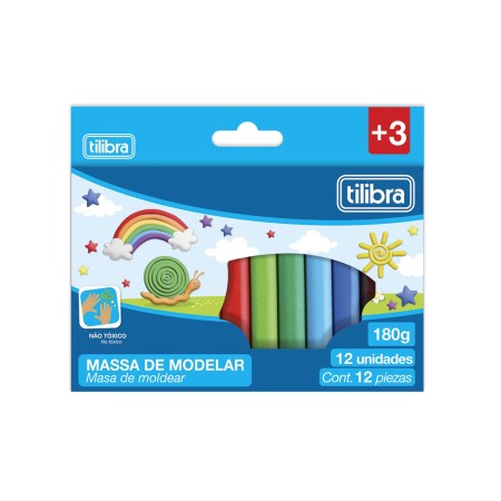 Foto ilustrativa Massa para Modelar 180g 12 Cores
