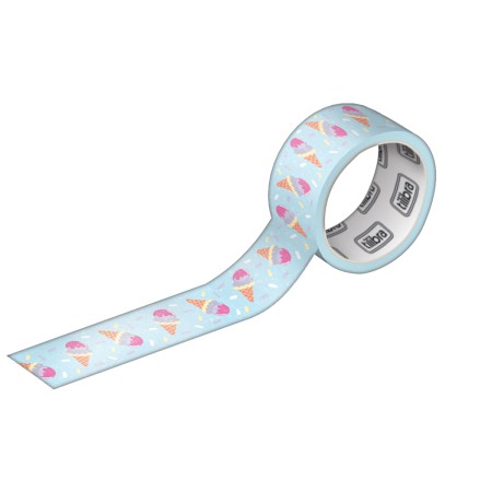 Foto ilustrativa Mini Fita Adesiva Washi Tape 12mmX3m Candy - Blister com 5 + Dispenser