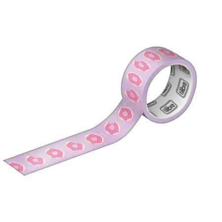 Foto ilustrativa Mini Fita Adesiva Washi Tape 12mmX3m Candy - Blister com 5 + Dispenser