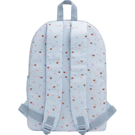Foto ilustrativa Mochila de Costas Académie Coração Metalizado Azul com detalhes Rosé