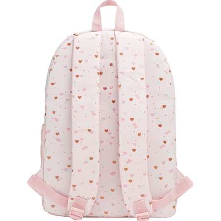 Foto ilustrativa Mochila de Costas Académie Corações Metalizados com detalhes Rosé