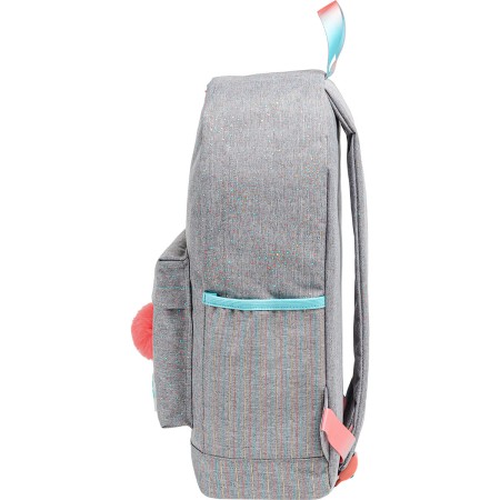 Foto ilustrativa Mochila de Costas Académie Dots Cinza com frase