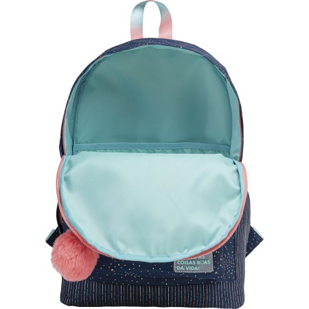 Foto ilustrativa Mochila de Costas Académie Dots com frase