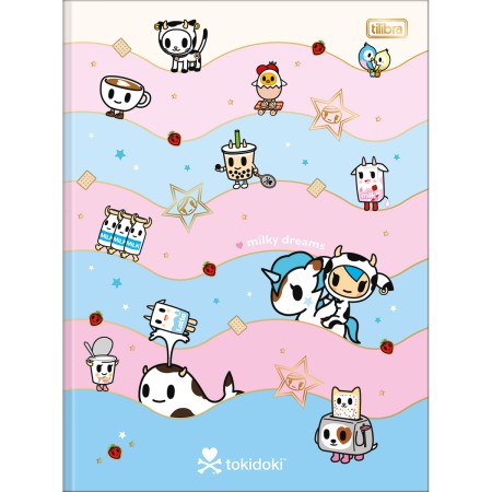 Foto ilustrativa O Caderno Brochura Capa Dura Universitário Tokidoki Moofia 80 Folhas