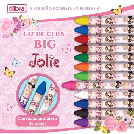 Foto ilustrativa O Giz de Cera Big 12 Cores Redondo Jolie