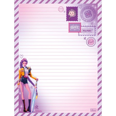 Foto ilustrativa Papel de Carta Guerreiras do KPop 48 Folhas