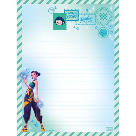 Foto ilustrativa Papel de Carta Guerreiras do KPop 48 Folhas