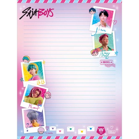 Foto ilustrativa Papel de Carta Guerreiras do KPop 48 Folhas