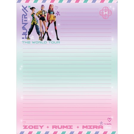 Foto ilustrativa Papel de Carta Guerreiras do KPop 48 Folhas