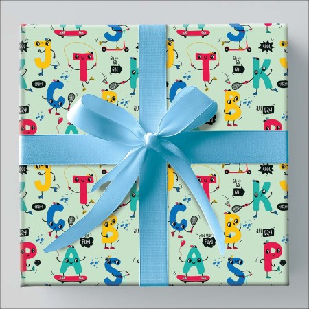 Foto ilustrativa Papel de Presente - Caixa Infantil Com 150 Rolos