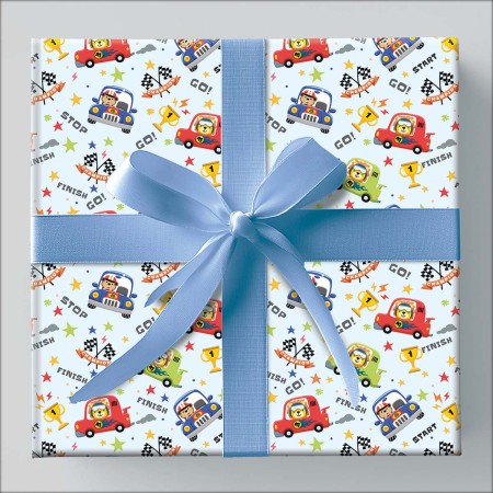 Foto ilustrativa Papel de Presente - Caixa Infantil Com 75 Rolos