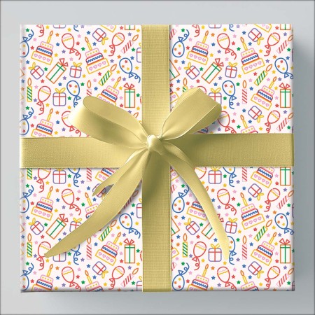 Foto ilustrativa Papel de Presente - Caixa Infantil Com 75 Rolos