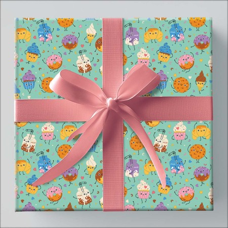 Foto ilustrativa Papel de Presente - Caixa Infantil Com 75 Rolos