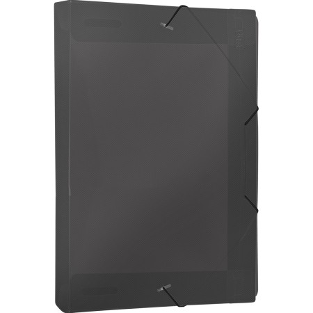 Foto ilustrativa Pasta Aba Elástico Polipropileno 0,60mm Ofício Lombo 40mm Fumê