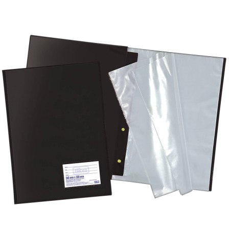 Foto ilustrativa Pasta Catálogo PVC 0,15mm Ofício 50 Envelopes Preta