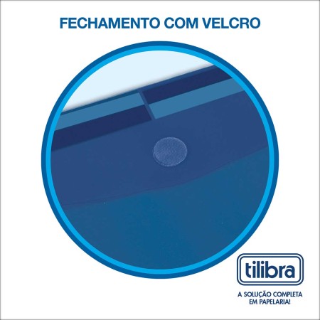 Foto ilustrativa Pasta Envelope com Velcro Polipropileno A4 316x7,5mm Color Azul