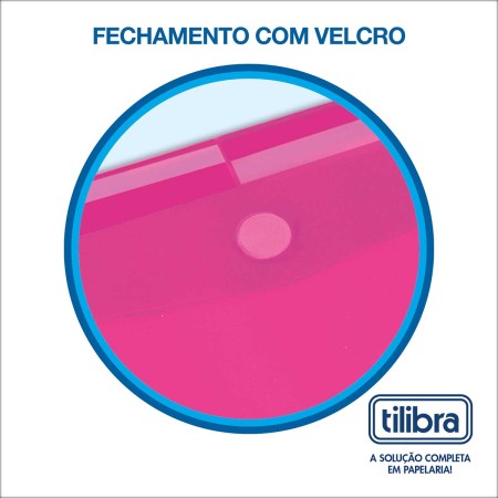 Foto ilustrativa Pasta Envelope com Velcro Polipropileno A4 316x7,5mm Color Rosa