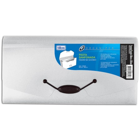 Foto ilustrativa Pasta Sanfonada Polipropileno 0,65mm 12 Divisórias Cheque Organizer Cristal