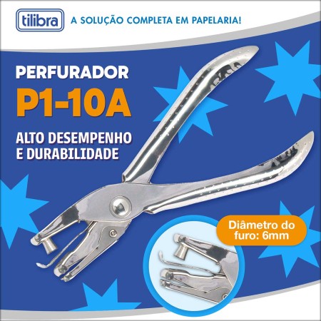 Foto ilustrativa PERFURADOR 1 FURO 10 FOLHAS P1-10A