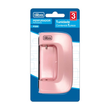 Foto ilustrativa Perfurador 2 Furos 10 Folhas P200 Rosa-Claro
