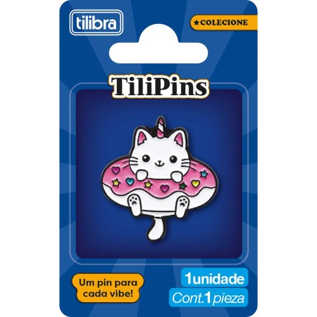 Foto ilustrativa Pin de Metal TiliPins Gatocórnio
