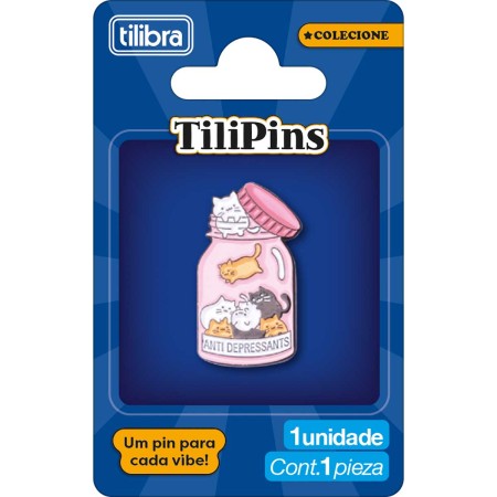 Foto ilustrativa Pin de Metal TiliPins Pote de Gatos