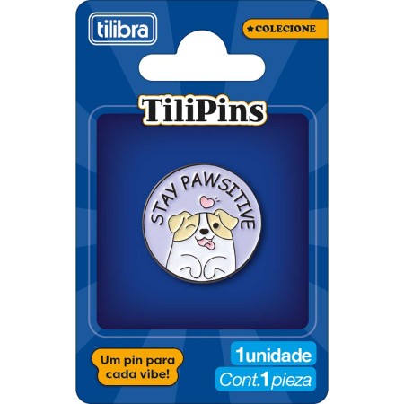 Foto ilustrativa Pin de Metal TiliPins Stay Pawsitive