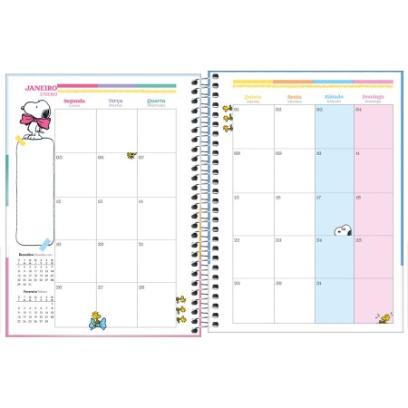 Foto ilustrativa Planner Espiral 17,7 x 24 cm Snoopy 2026