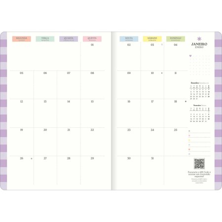 Foto ilustrativa Planner Grampeado 17,8 x 25,4 cm Happy 90 G 2026