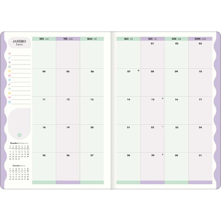 Foto ilustrativa Planner Grampeado 17,8 x 25,4 cm Happy 90G 2027