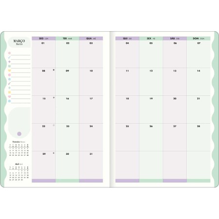 Foto ilustrativa Planner Grampeado 17,8 x 25,4 cm Happy 90G 2027