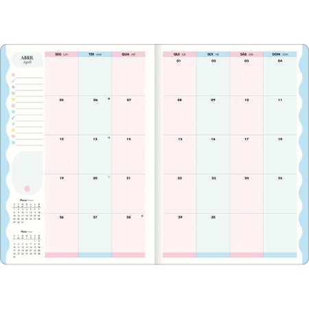 Foto ilustrativa Planner Grampeado 17,8 x 25,4 cm Happy 90G 2027