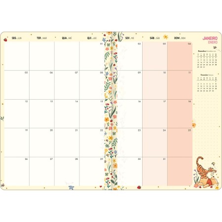 Foto ilustrativa Planner Grampeado 17,8 x 25,4 cm Pooh 90 G 2026