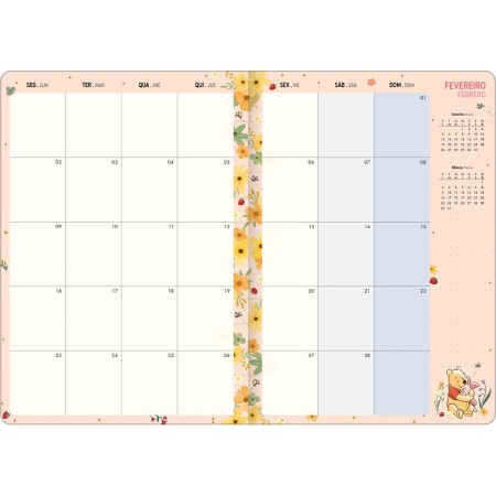 Foto ilustrativa Planner Grampeado 17,8 x 25,4 cm Pooh 90 G 2026