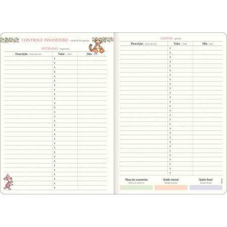 Foto ilustrativa Planner Grampeado 17,8 x 25,4 cm Pooh 90 G 2027